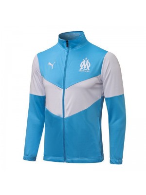 Olympique de Marseille Blue-White Men's Football Jacket Soccer Tracksuit 2021-2022
