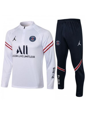 Jordan Paris Saint-Germain Red Stripe White Soccer Tracksuit Mens Football  Uniforms 2021-2022