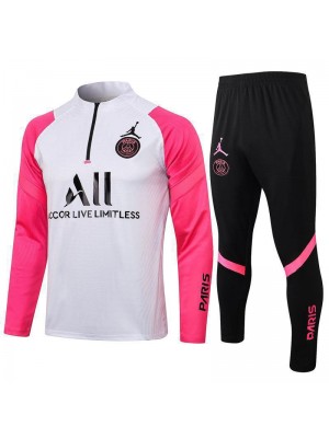Jordan Paris Saint-Germain White/Pink Soccer Tracksuit Mens Football  Uniforms 2021-2022