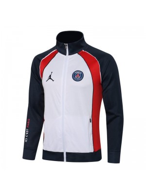 Jordan Paris Saint-Germain White-Red-Blue Men's Football Jacket Soccer Tracksuit 2021-2022