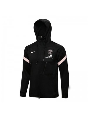 Jordan Paris Saint-Germain Black Men's Football Hooded Jacket Soccer Tracksuit 2021-2022