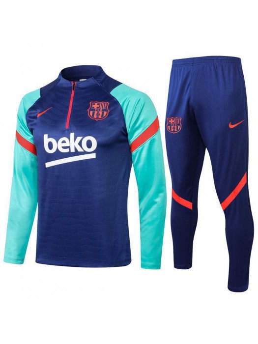 Barcelona Blue Soccer Tracksuit Mens Football  Uniforms 2021-2022