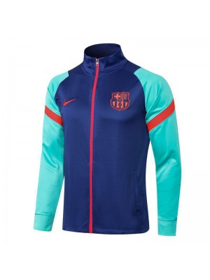 Barcelona Blue High Neck Soccer Jacket Pants Mens Football Tracksuit Uniforms 2021-2022