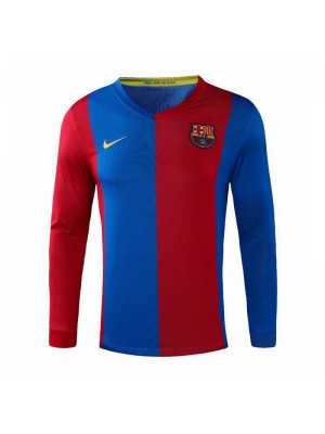 Barcelona Retro Long Sleeve Home Soccer Jerseys Mens Football Shirts Uniforms 2006-2007