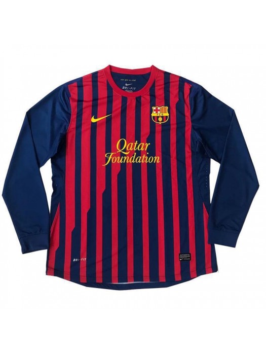 Barcelona Retro Long Sleeve Home Soccer Jerseys Mens Football Shirts Uniforms 2011-2012