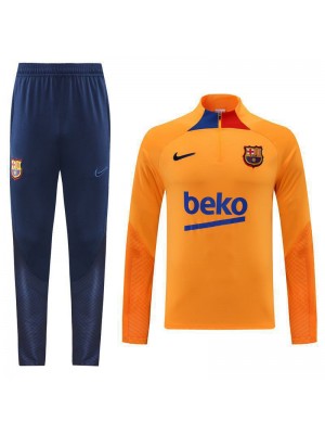 Barcelona Soccer Tracksuit Set Men's Orange Football Training Wear 2022-2023