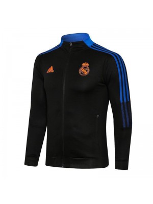 Real Madrid Black Blue Men's Football Jacket Soccer Tracksuit 2021-2022