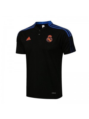 Real Madrid Black Men's Soccer Polo Football Uniform 2021-2022