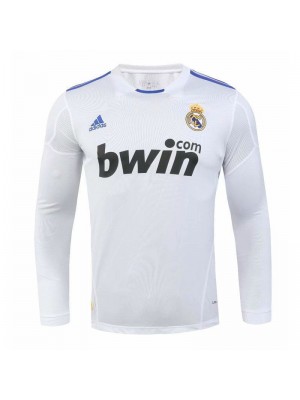 Real Madrid Home Long Sleeve Retro Soccer Jerseys Mens Football Shirts 2010-2011