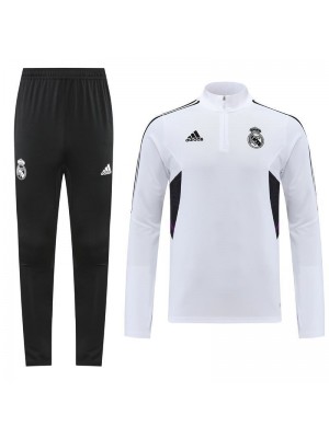 Real Madrid Soccer Tracksuit Set Men's White Football Training Wear 2022-2023