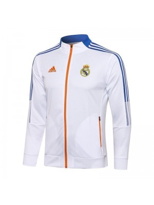 Real Madrid White Men's Football Jacket Soccer Tracksuit 2021-2022