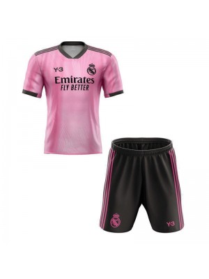 Real Madrid Y3 120TH Anniversary Pink Kids Kit Soccer Jerseys Children Football Shirt Youth Uniform 2022-2023