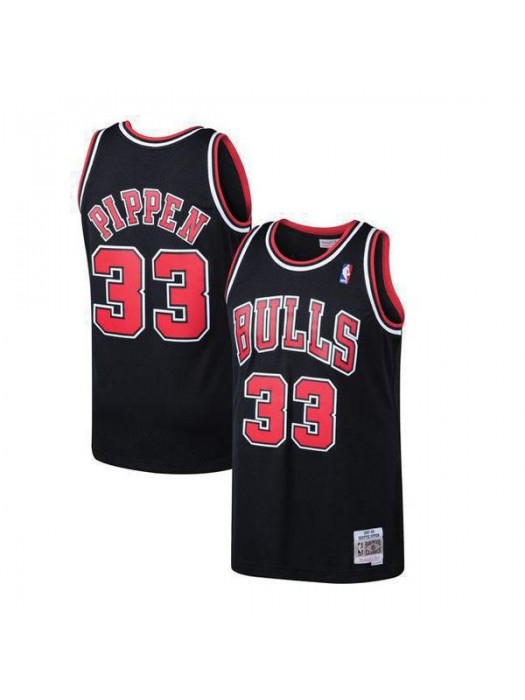 Chicago Bulls Scottie Pippen 33# Mitchell&Ness Black Hardwood Classics Swingman Jersey 1995-1996