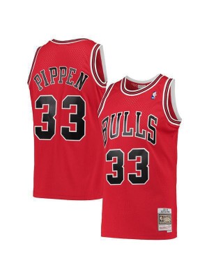 Chicago Bulls Scottie Pippen 33# Mitchell&Ness Red Hardwood Classics Swingman Jersey Red 1995-1996