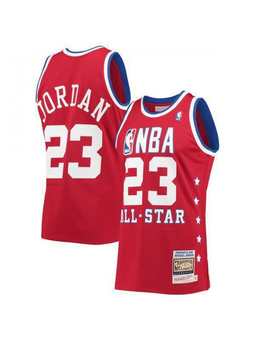 All Star Michael Jordan 23# Red Eastern Conference Hardwood Classics Mitchell Ness Jersey 1989 