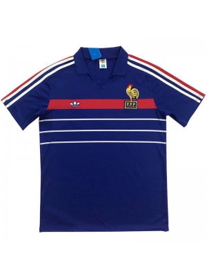 France Retro Home Soccer Jerseys Mens Football Shirts 1984-1986