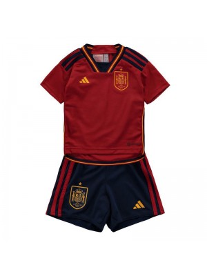 Spain Home Soccer Jersey Kids Football Kit Youth Uniforms World Cup Qatar 2022