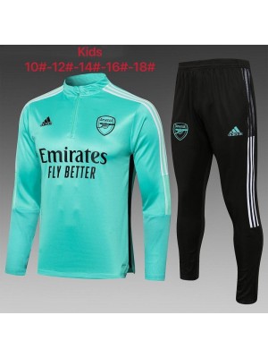 Arsenal Kids Green Soccer Tracksuit Football Sportswear 2021-2022