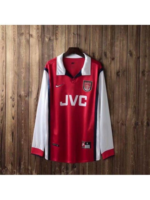 Arsenal Retro Home Long Sleeve Soccer Jerseys Mens Football Shirts Uniforms 1998