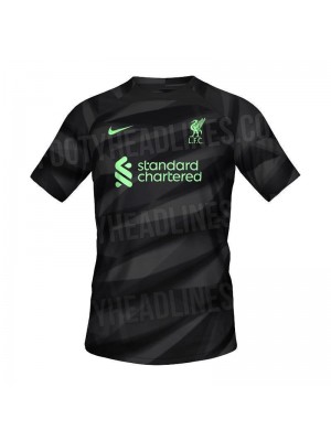 Liverpool Black Goalkeeper Soccer Jersey Men's Football Shirt 2023-2024