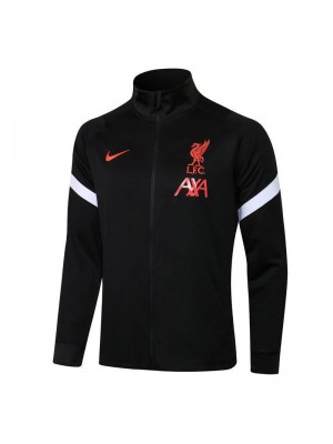 Liverpool Black High Neck Soccer Jacket Mens Football Tracksuit Uniforms 2021-2022