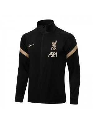 Liverpool Black Men's Football Jacket Soccer Tracksuit 2021-2022