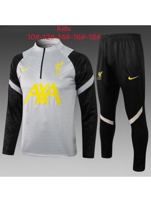 Liverpool Kids Gray Soccer Tracksuit Football Sportswear 2021-2022
