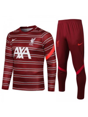 Liverpool Red White Men's Soccer Tracksuit Football Kit 2021-2022