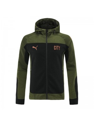 Manchester City Army Green Soccer Hoodie Jacket Men's Football Tracksuit Training 2021-2022