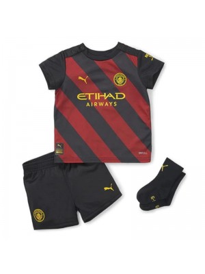 Manchester City Away Soccer Jersey Kids Kit Youth Football Uniforms 2022-2023