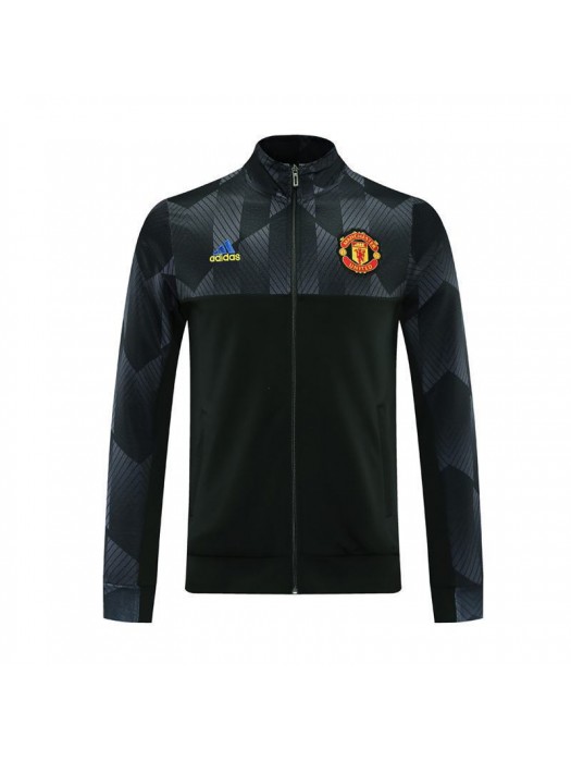 Manchester United Black Soccer Jacket Men's Football Tracksuit Training 2021-2022