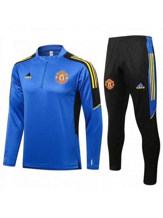 Manchester United Blue Men's Soccer Tracksuit Football Kit 2021-2022