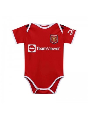 Manchester United Home Baby Onesie Infant Soccer Jersey Toddler Football Shirts Jumpsuit 2022-2023