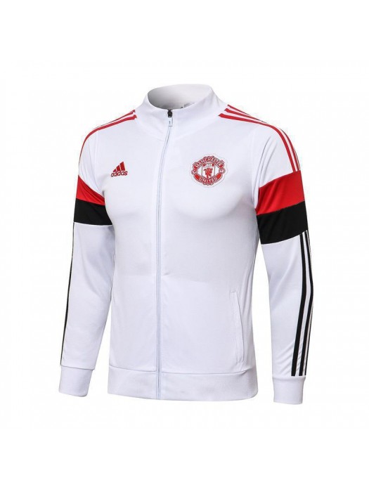 Manchester United White Red-Black Men's Football Jacket Soccer Tracksuit 2021-2022