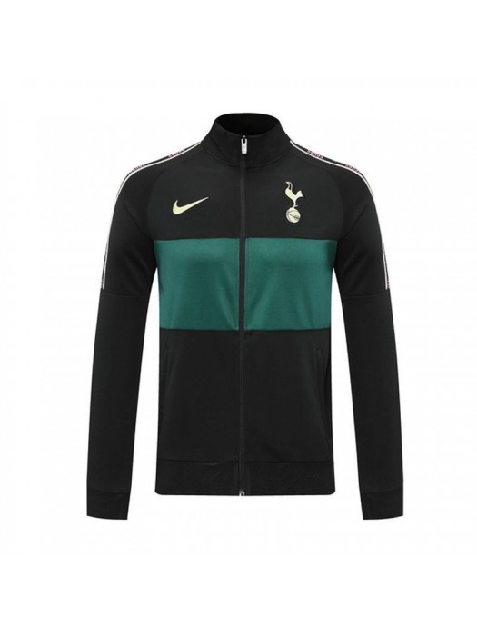 Tottenham Hotspur Black Green Soccer Jacket Men's Football Tracksuit 2021-2022