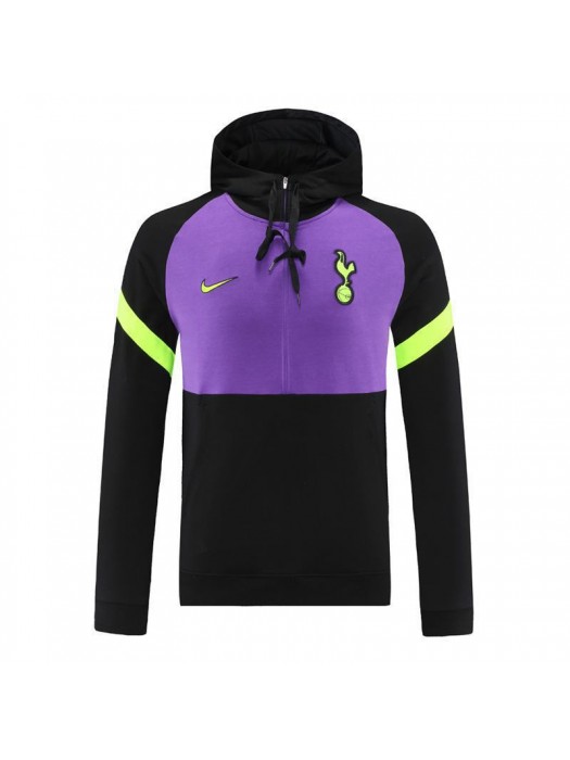 Tottenham Hotspur Black Purple Soccer Hoodie Mens Football Tracksuit Training 2021-2022