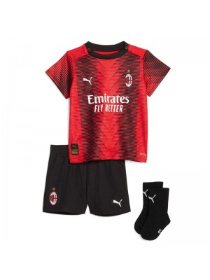 AC Milan Home Soccer Kids Kit Youth Football Shirts Children Uniform 2023-2024