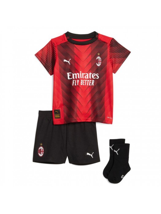 AC Milan Home Soccer Kids Kit Youth Football Shirts Children Uniform 2023-2024