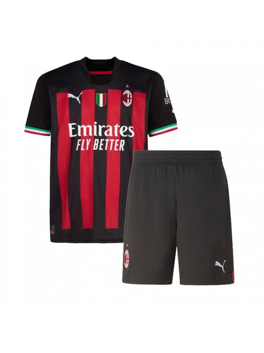 AC Milan Home Kids Mini Kit Soccer Jersey Youth Football Shirts Children Uniform 2022-2023