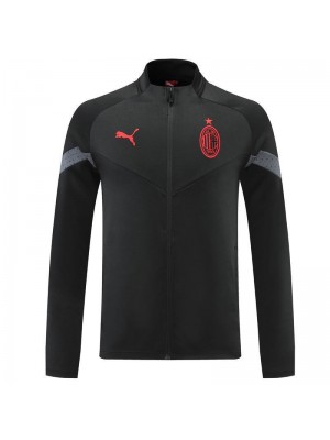 AC Milan Soccer Jacket Men's Black Football Tracksuit Set 2022-2023