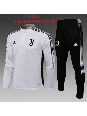 Juventus Kids White Soccer Tracksuit Football Sportswear 2021-2022