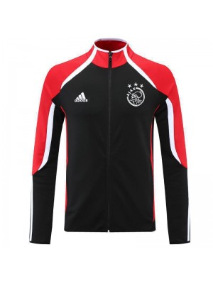 Ajax Black Red Soccer Jacket Mens Football Tracksuit Training 2021-2022