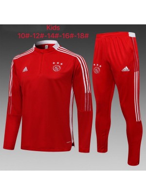 Ajax Kids Red Soccer Tracksuit Football Sportswear 2021-2022