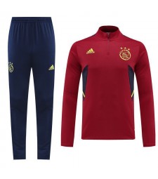 Ajax Soccer Tracksuit Set Men's Red Football Training Wear 2022-2023