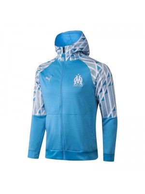 Olympique De Marseille Blue Soccer Hoodie Jacket Football Tracksuit Uniforms 2021-2022