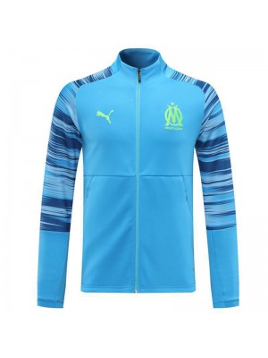 Olympique De Marseille Light Blue Soccer Jacket Men's Football Tracksuit Training 2021-2022