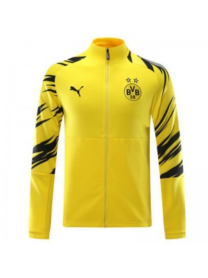 Borussia Dortmund Yellow Black Stripe Soccer Jacket Men's Football Tracksuit 2021-2022