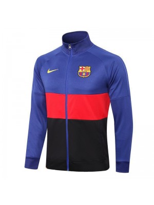Barcelona Blue Red Black High Collar Men's Football Jacket Soccer Tracksuit 2021-2022