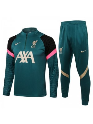Liverpool Deep Green Men's Soccer Tracksuit Football Kit 2021-2022
