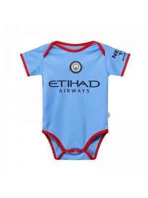 Manchester City Home Baby Onesie Infant Soccer Jersey Toddler Football Shirts Jumpsuit 2022-2023